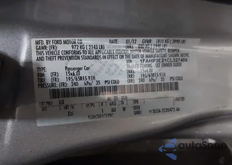 2012 Ford Focus S from USA, damaged, VIN 1FAHP3E21CL327459